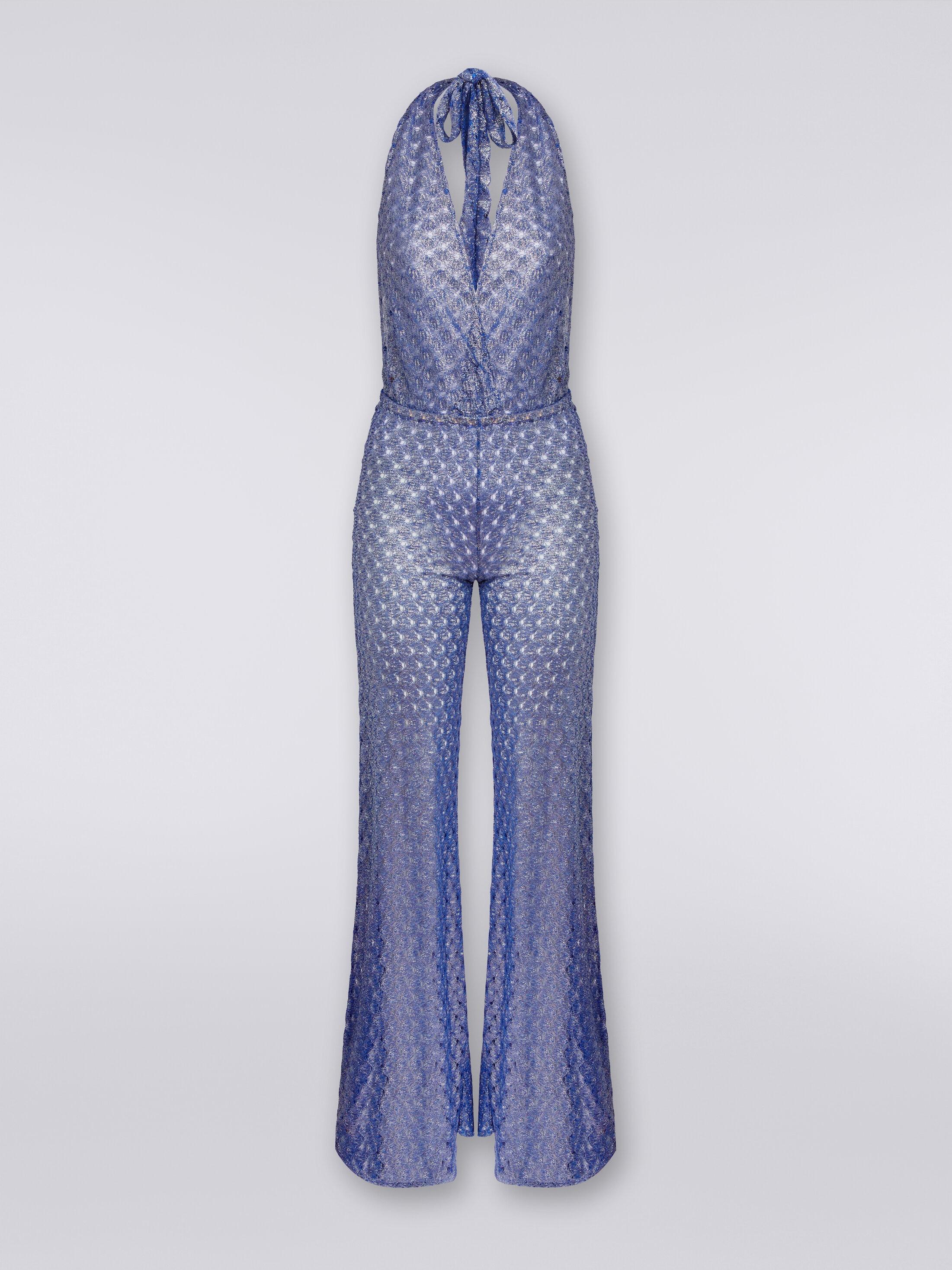 Lace-effect jumpsuit with V neckline  Product Image