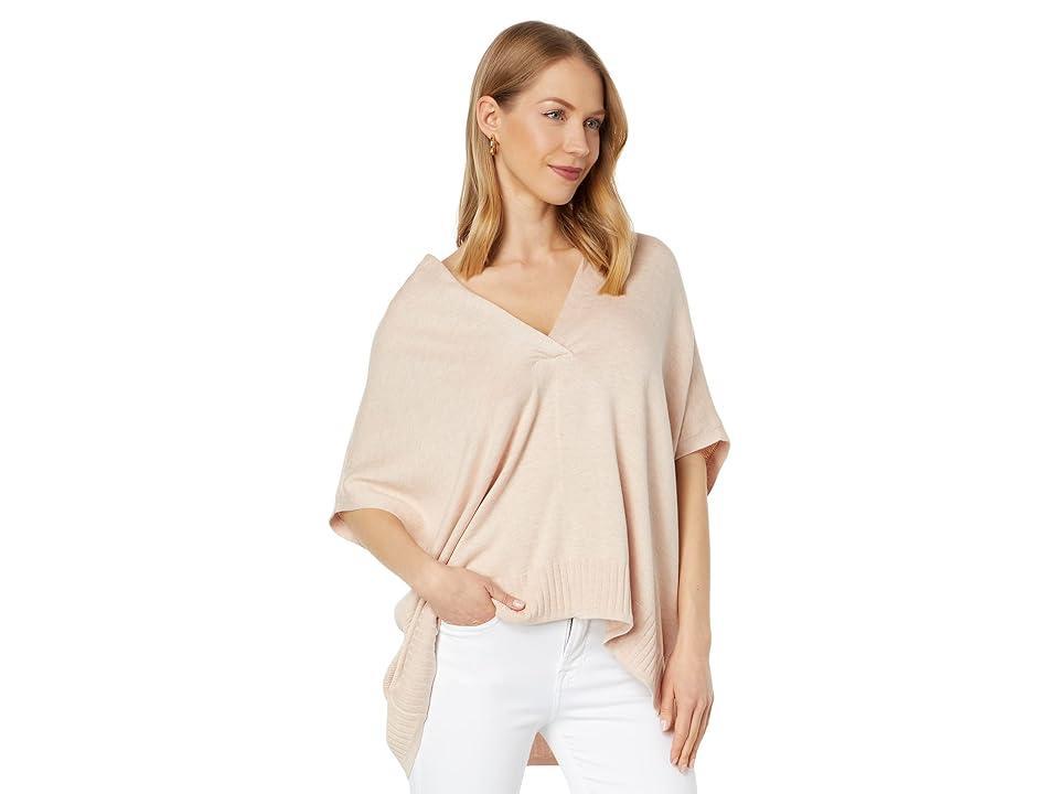 Lilla P Shawl Collar Poncho Sweater (Wheat) Women's Clothing Product Image