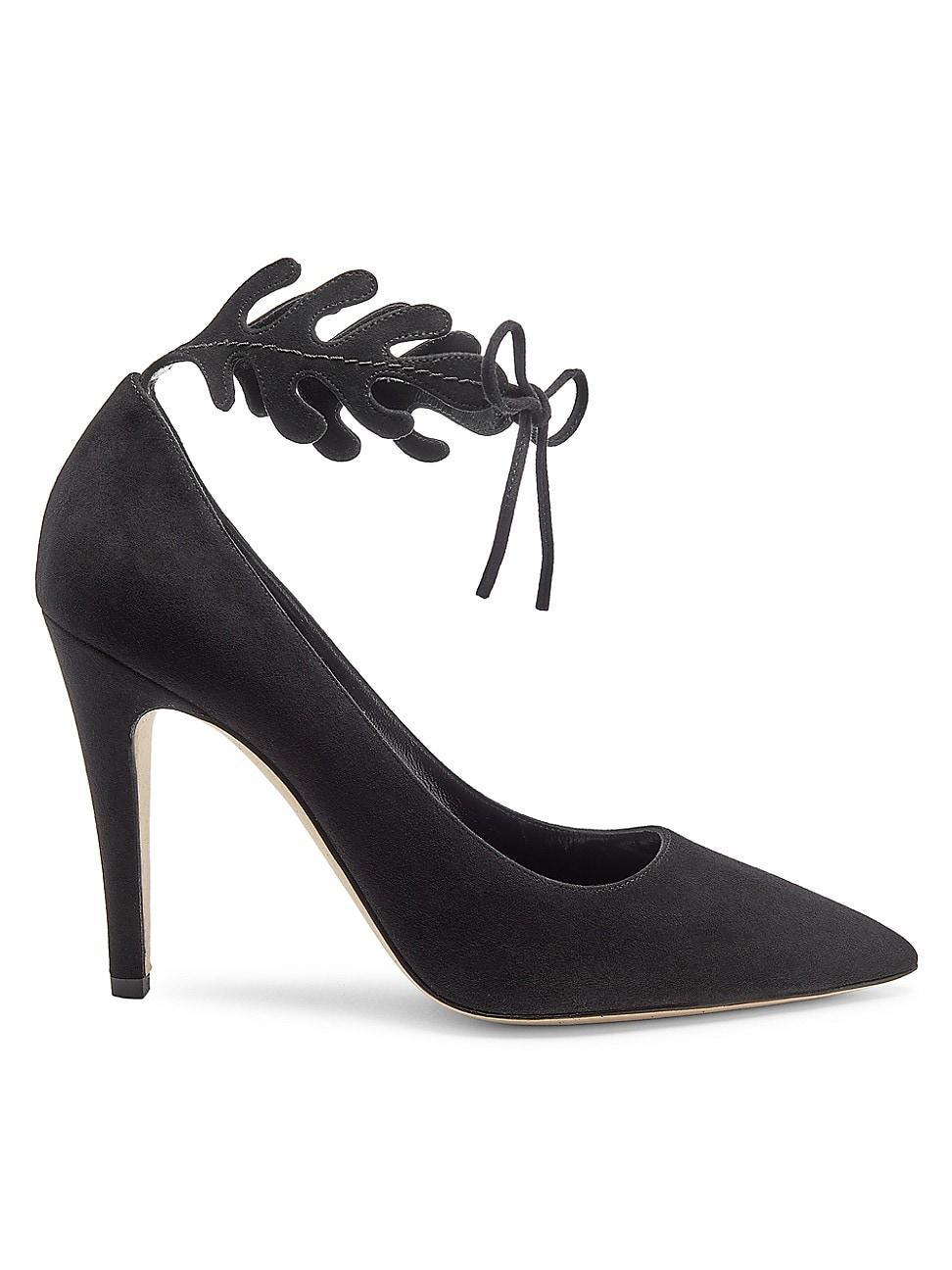 Suede Ankle-Cuff Stiletto Pumps Product Image