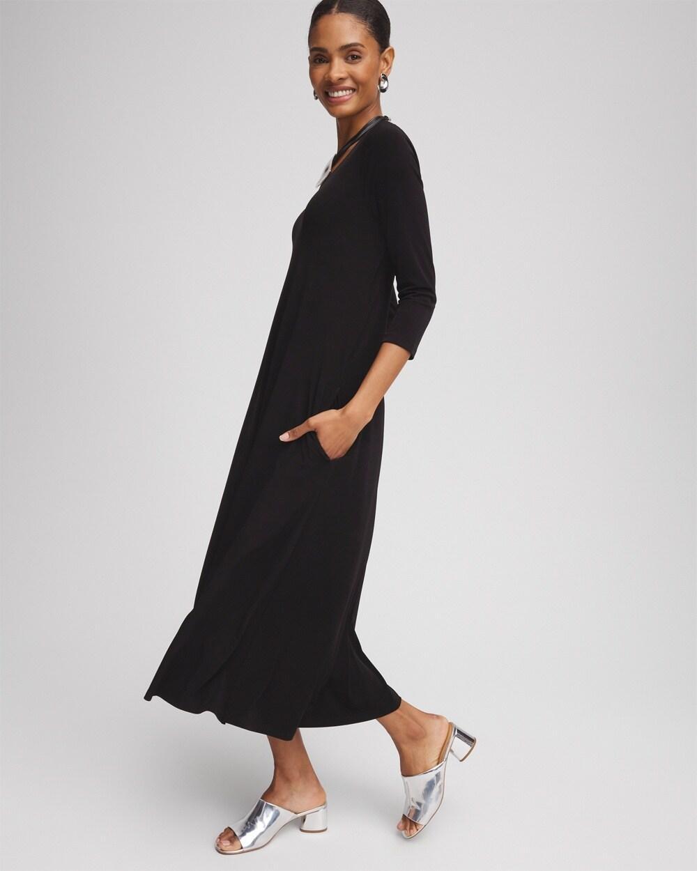 V-Neck Jersey Midi Dress Product Image