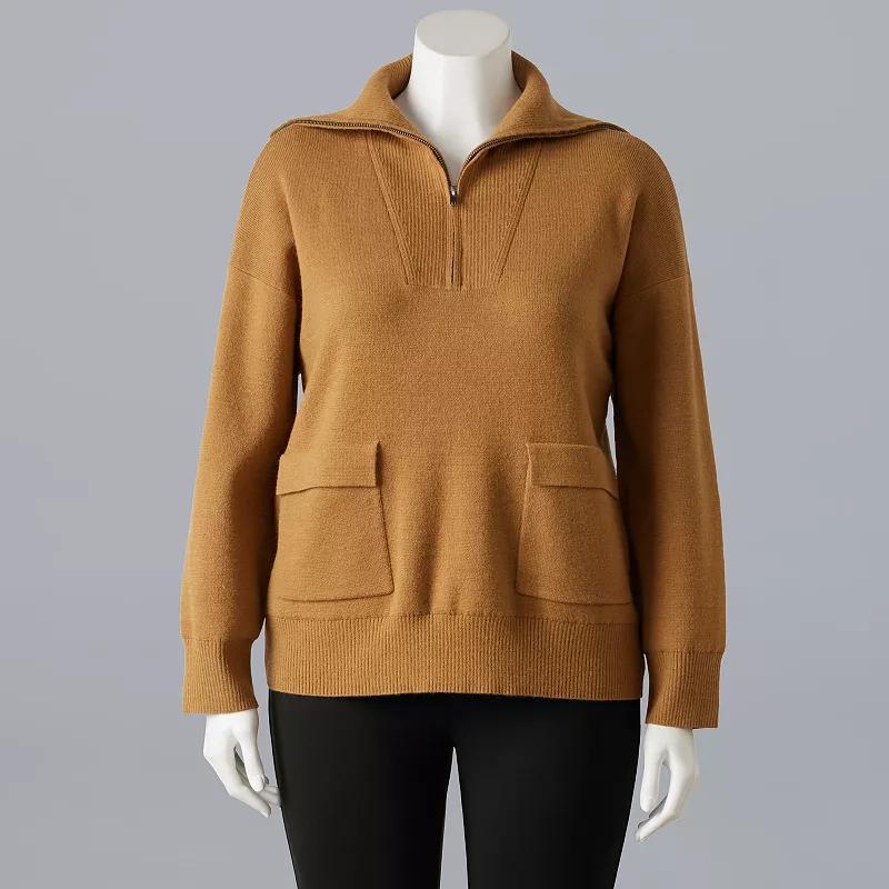 Plus Size Simply Vera Vera Wang Half Zip Pullover Sweater, Womens Product Image