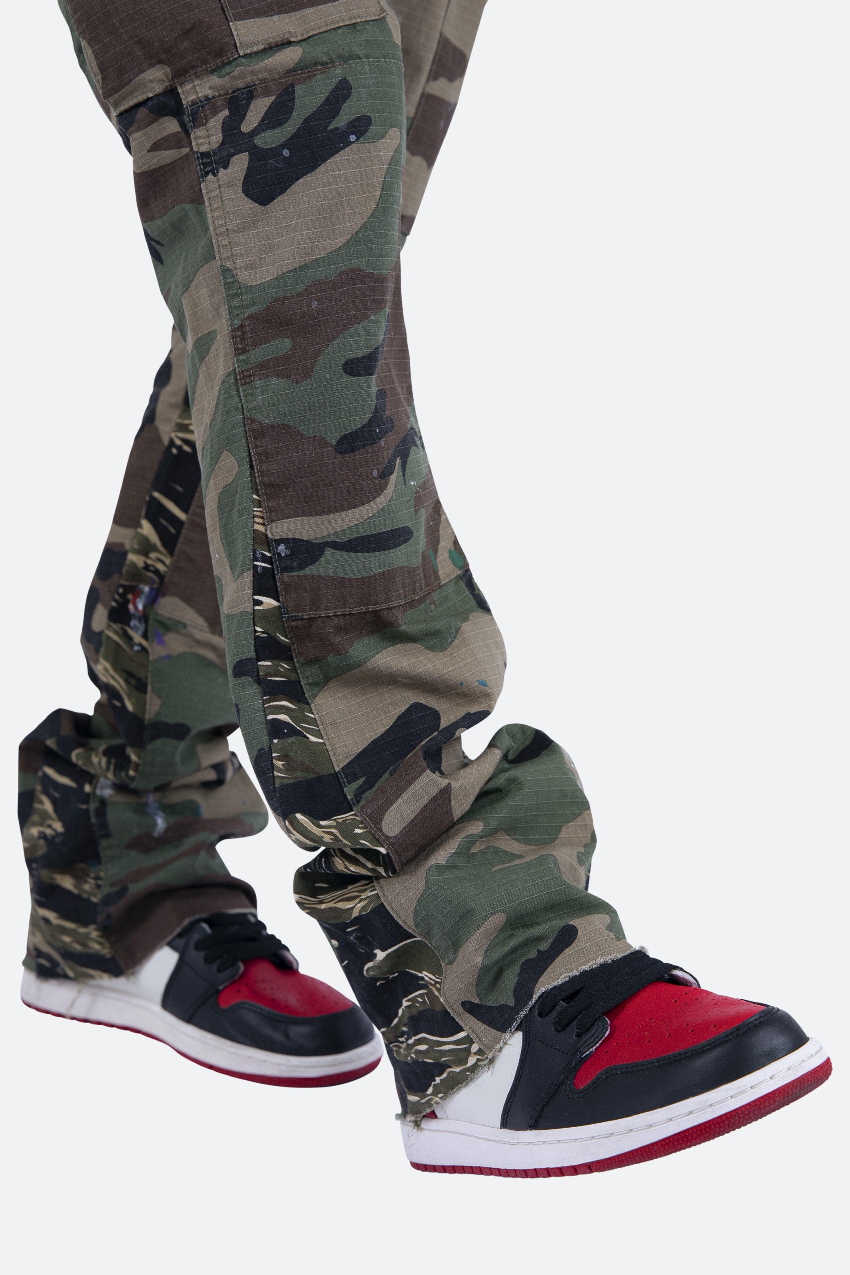 Contrast Bootcut Cargo Pants - Woodland Camo Male Product Image