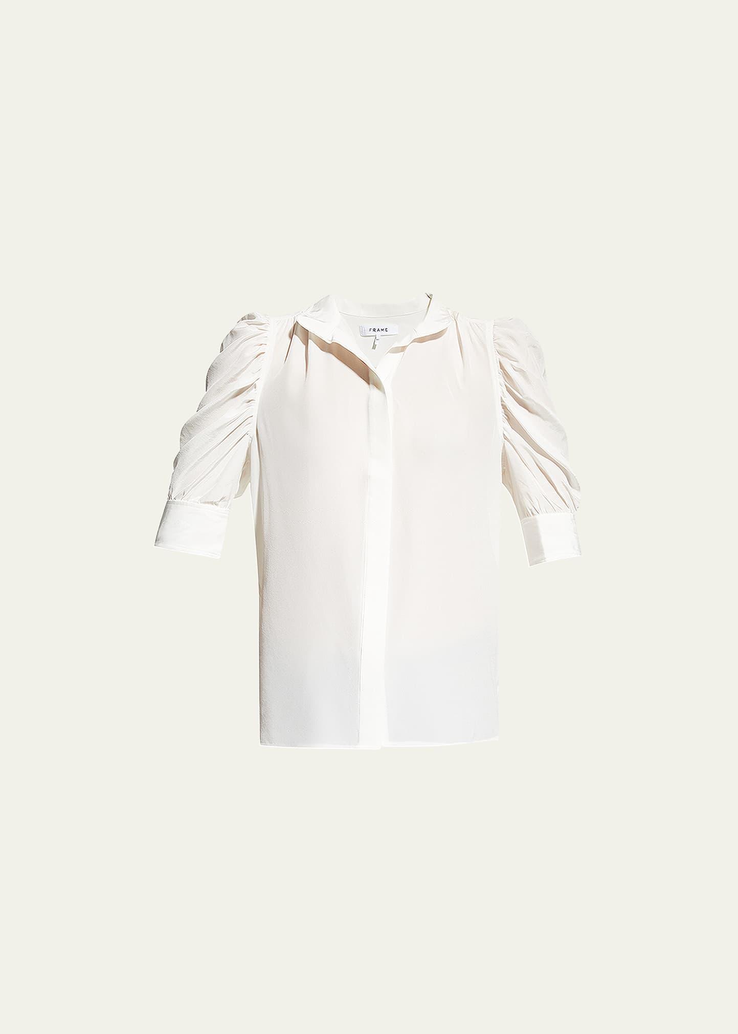 FRAME Gillian Puff Sleeve Silk Blouse Product Image