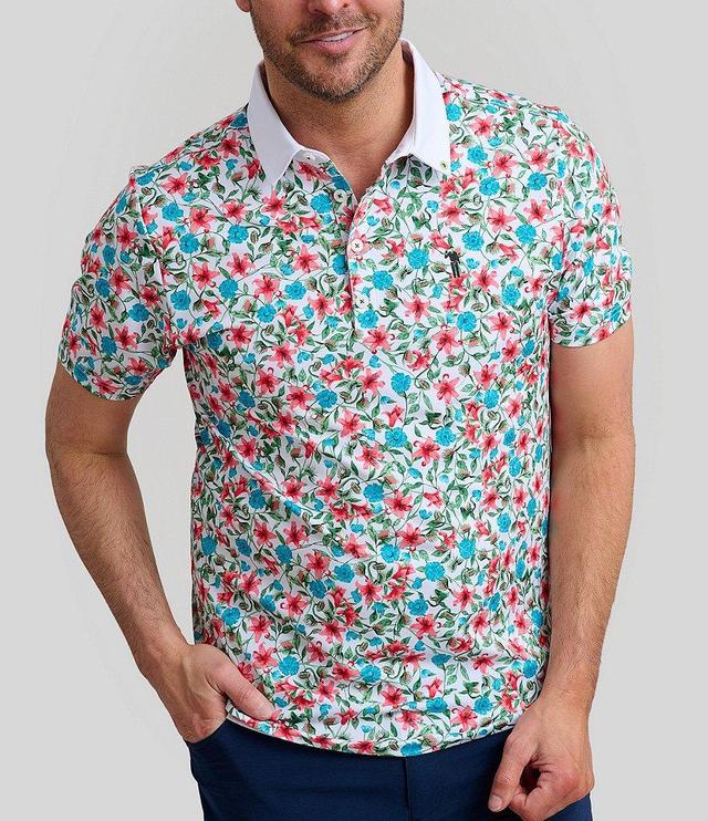 William Murray Shop Of Florals Printed Short Sleeve Polo Shirt Product Image