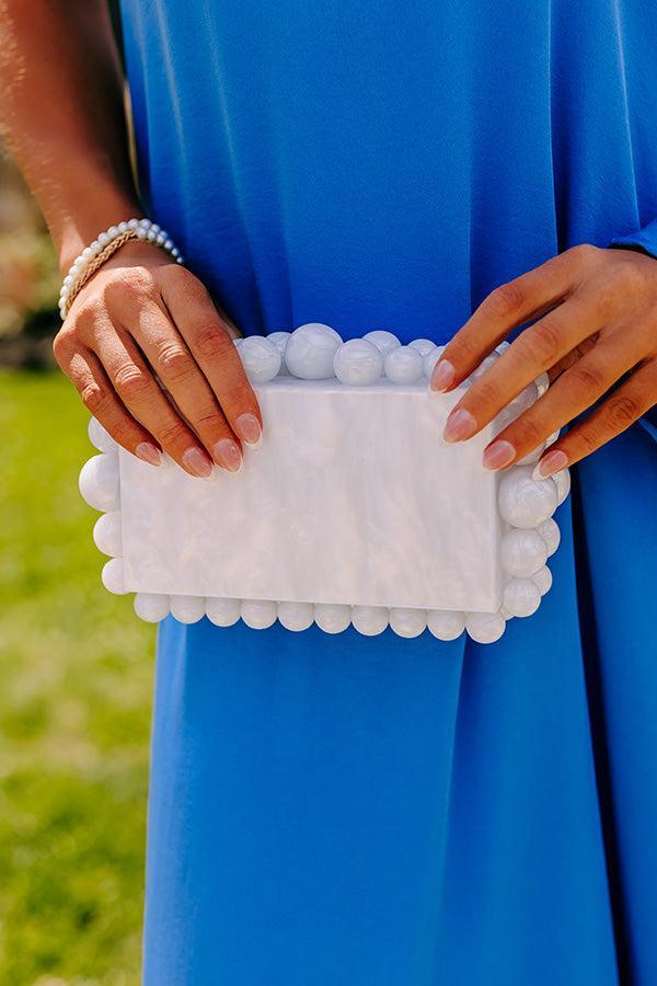 Cava Acrylic Clutch in White Product Image