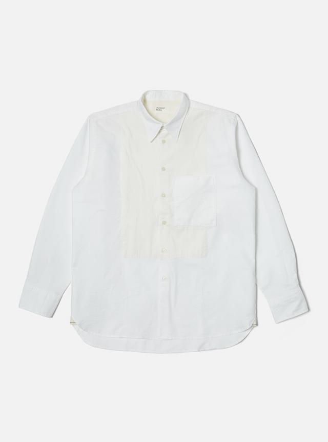 Universal Works Bib Front Shirt in White Oxford/Cord Mix Product Image