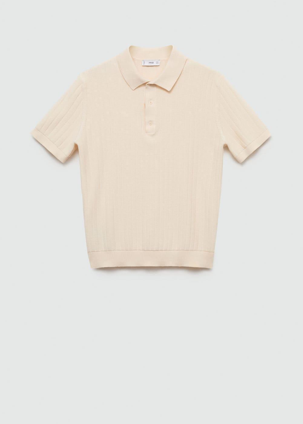 Mango Mens Cotton Micro-Structure Polo Shirt Product Image