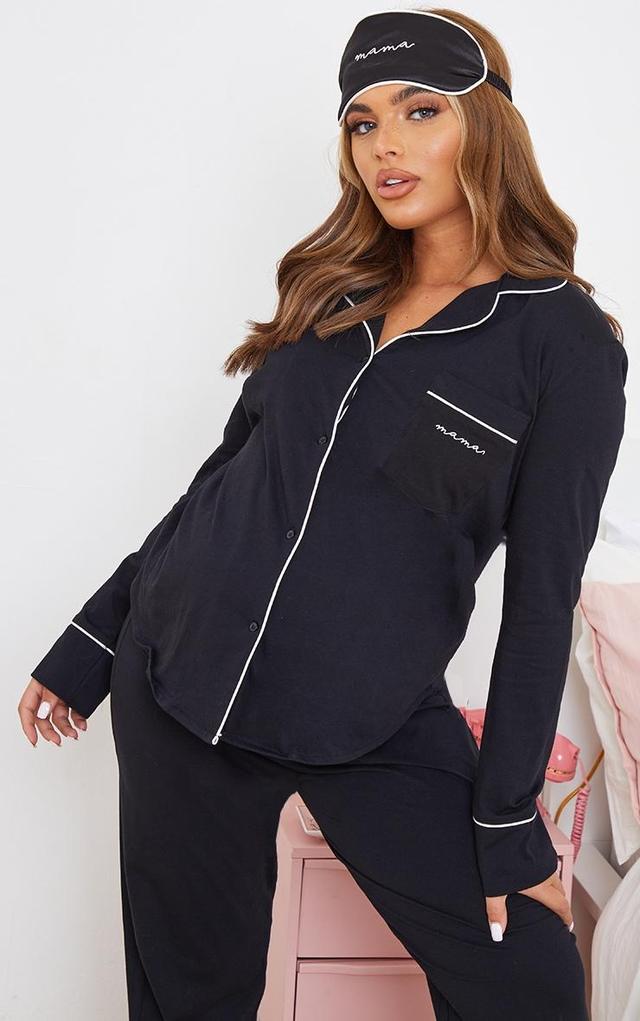 Maternity Black Mama Long Sleeve PJ Top Product Image