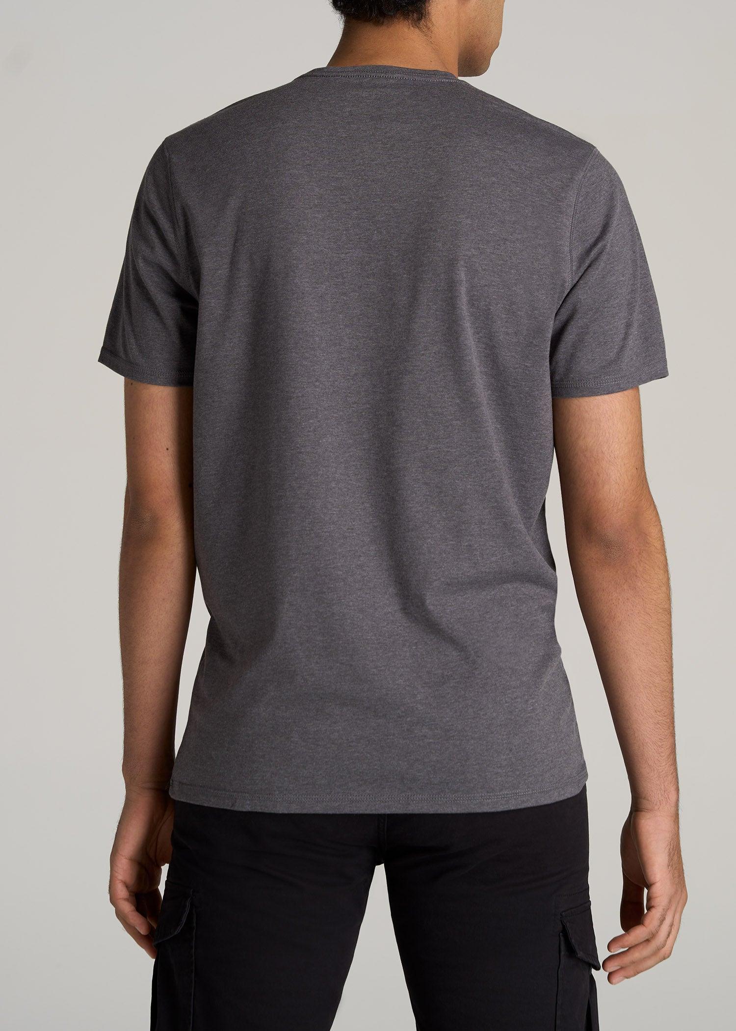 The Essential REGULAR-FIT Crew-Neck Men's Tall Tees in Charcoal Mix Male Product Image