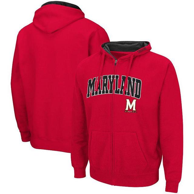 Mens Colosseum Red Maryland Terrapins Arch & Logo 3.0 Full-Zip Hoodie Product Image