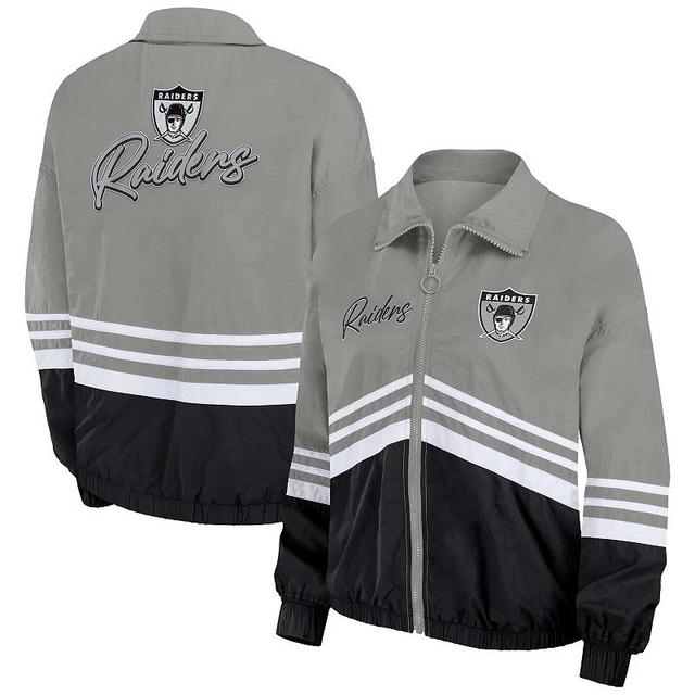 Womens WEAR by Erin Andrews Gray Michigan State Spartans Vintage Throwback Windbreaker Full-Zip Jacket Product Image