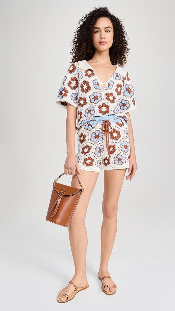 MINKPINK Dawn Flower Crochet Shirt | Shopbop Product Image