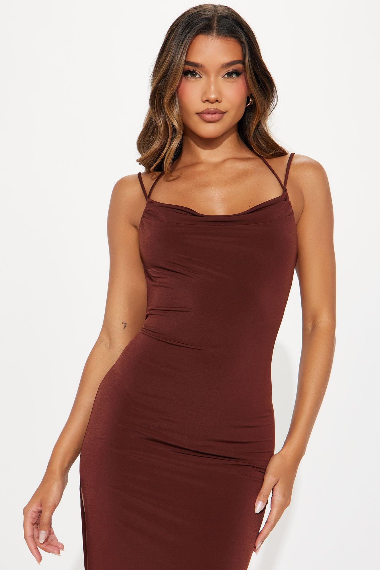 Janelle Backless Maxi Dress - Chocolate Product Image