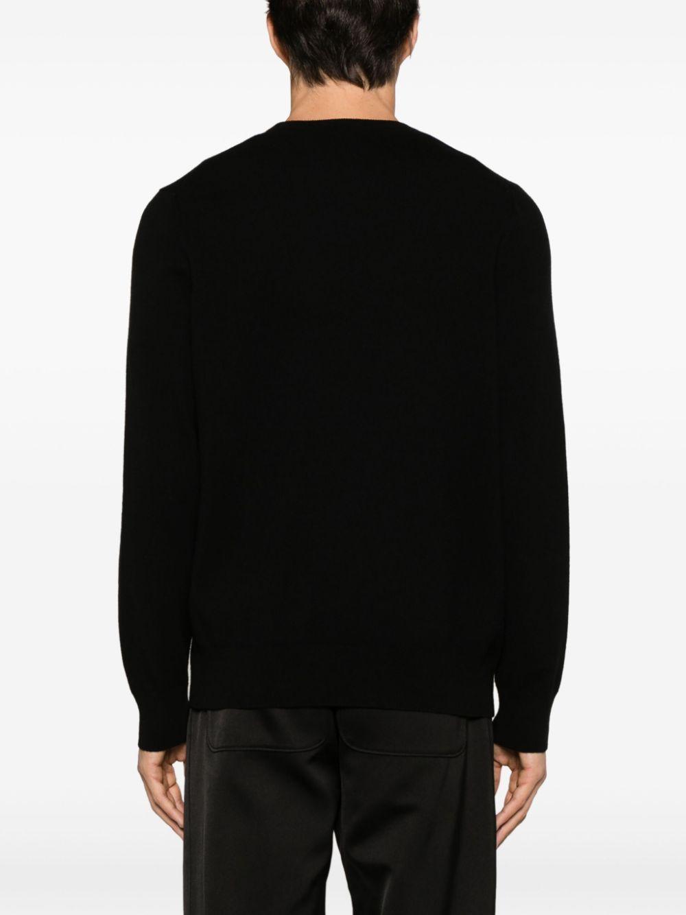 Logo-embroidered Cashmere Blend Jumper In Black Product Image