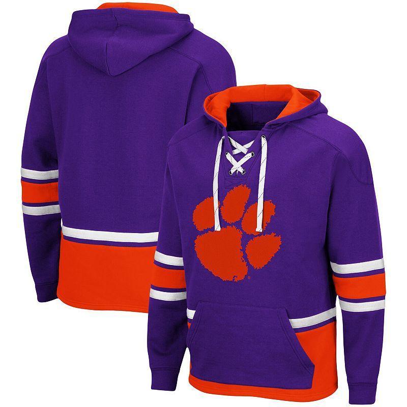 Mens Colosseum Purple Clemson Tigers Lace Up 3.0 Pullover Hoodie Product Image