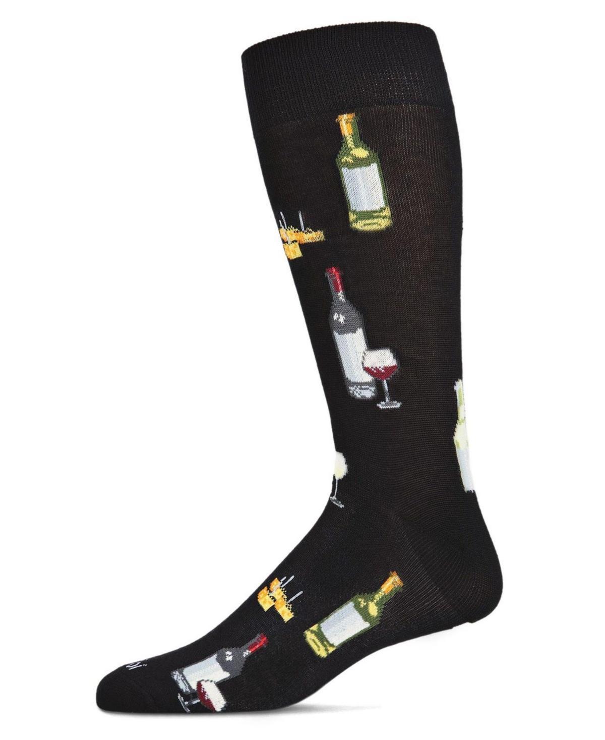 MeMoi Mens Wine and Cheese Novelty Crew Socks Product Image