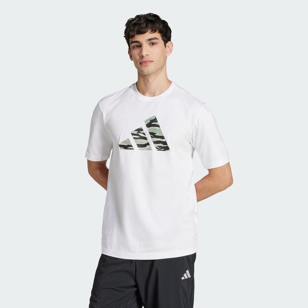 adidas Codes Camo Graphic Tee Olive Strata S Mens Product Image