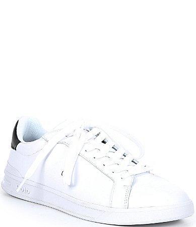 Polo Ralph Lauren Heritage Court II Leather Sneaker (White Nappa Leather) Men's Shoes Product Image