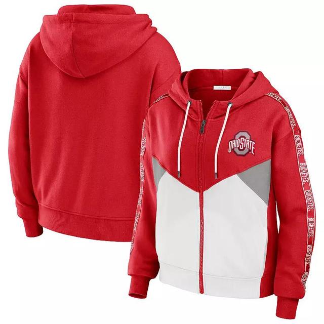 Womens NCAA Ohio State Buckeyes Colorblock Full-Zip Hoodie Product Image