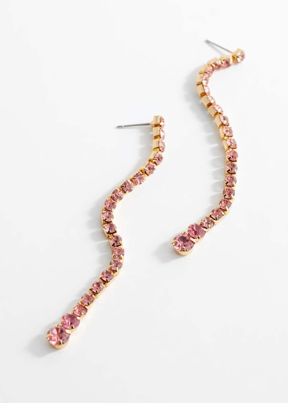 MANGO - Long crystal earrings - One size - Women Product Image