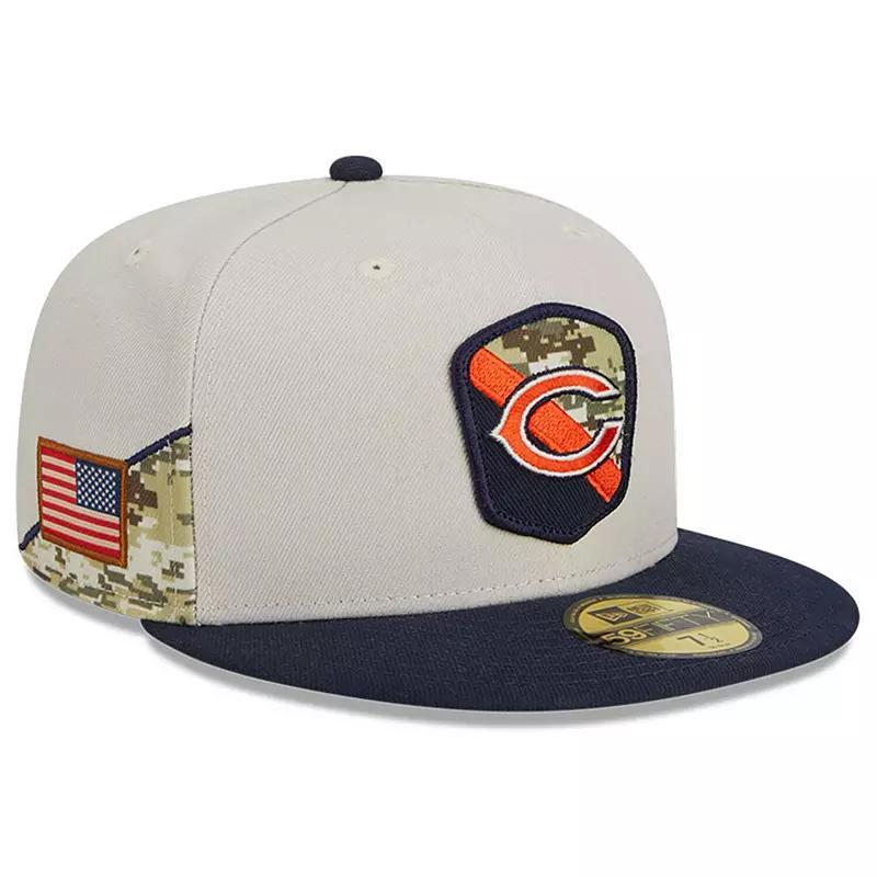 Mens New Era Stone/Navy Chicago Bears 2023 Salute To Service 59FIFTY Fitted Hat Product Image