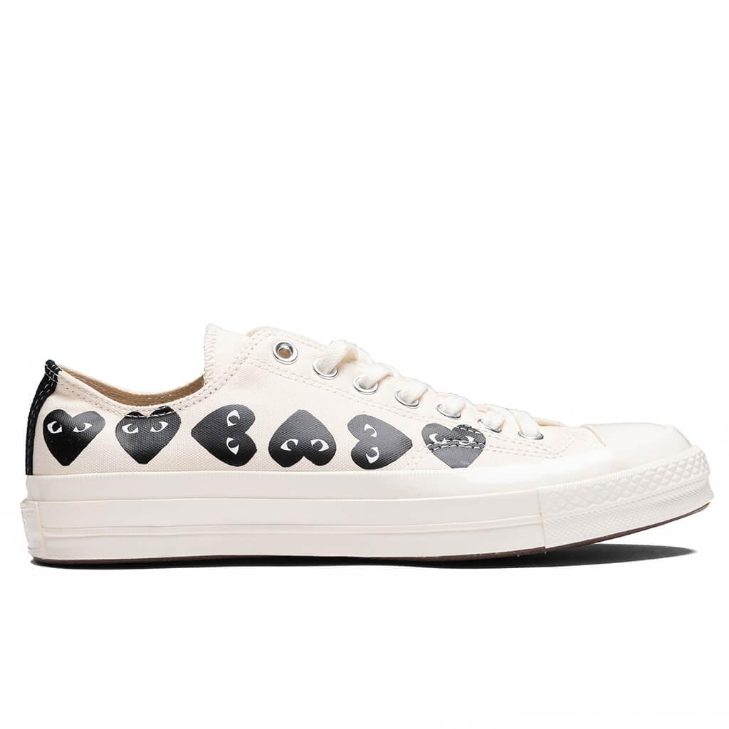 Converse x Comme Des Garcons PLAY All Star Chuck '70 Ox Multi Heart - Milk/Black Male Product Image