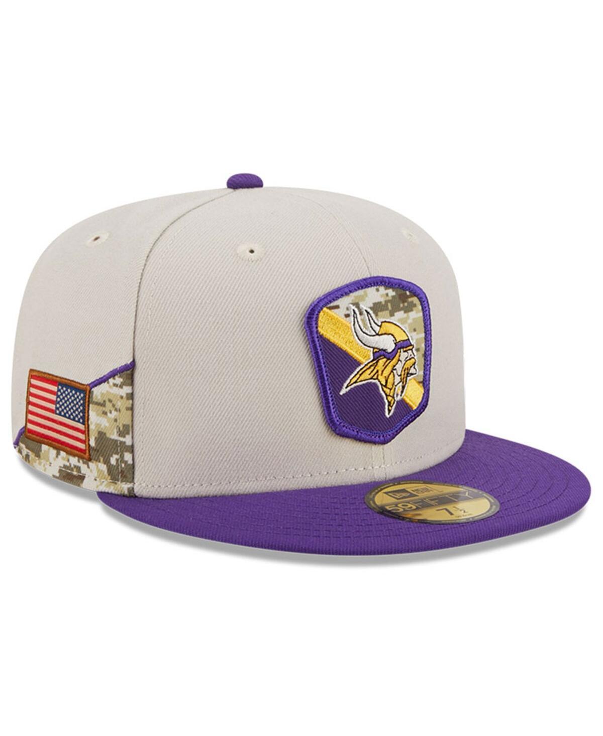 Mens New Era Stone Minnesota Vikings 2023 Salute To Service 59FIFTY Fitted Hat - Stone Product Image