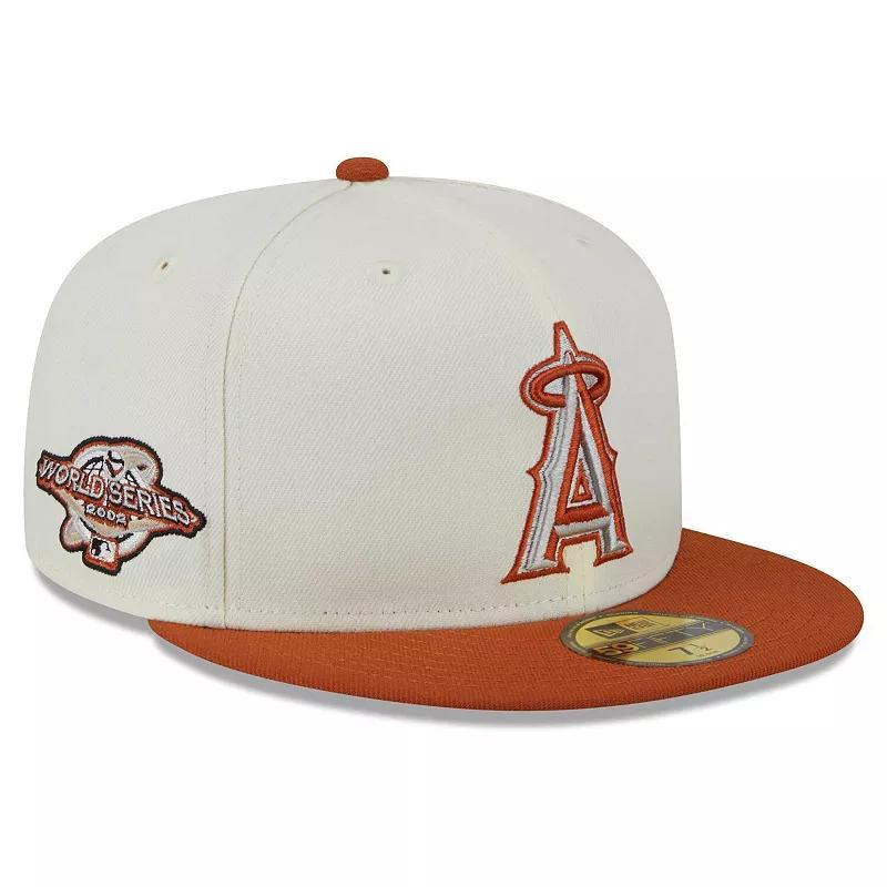 Mens New Era Cream/Orange Los Angeles Angels 59FIFTY Fitted Hat Product Image