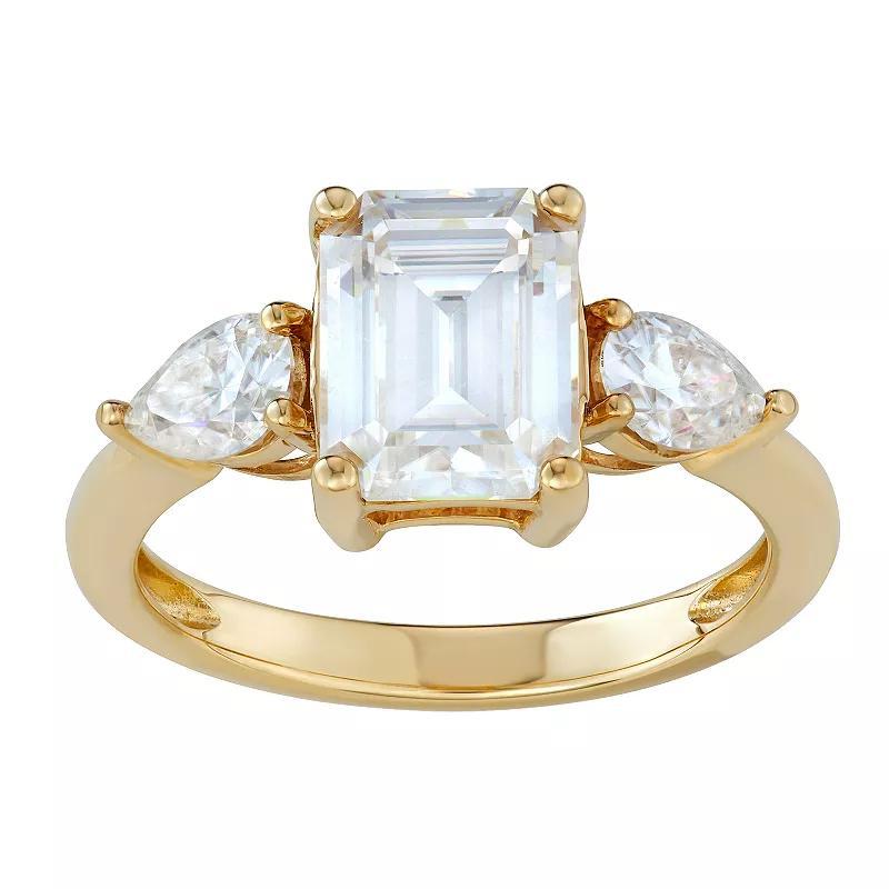 Charles & Colvard 3.38 Ct. T.w. Lab Created Moissanite Three Stone Ring In 14K Yellow Gold, 7 Product Image