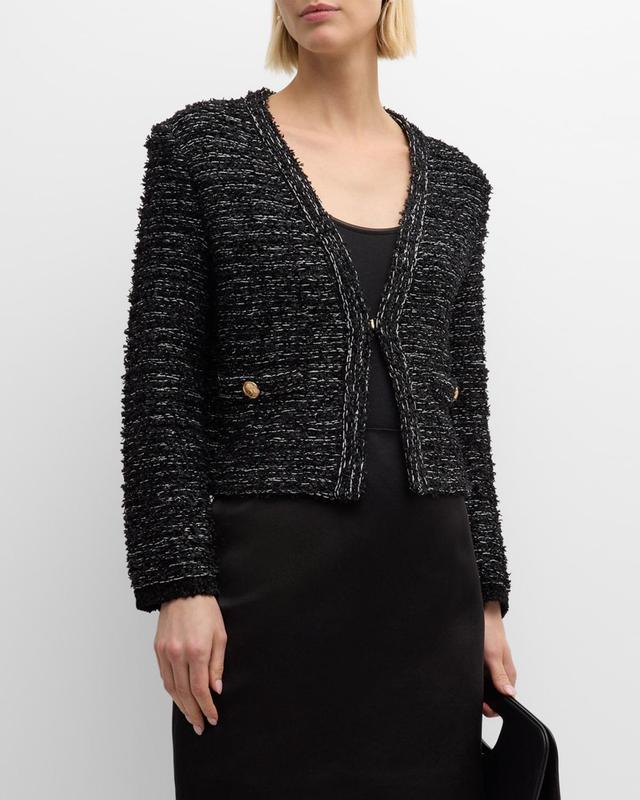 Cropped Boucle Tweed Jacket Product Image