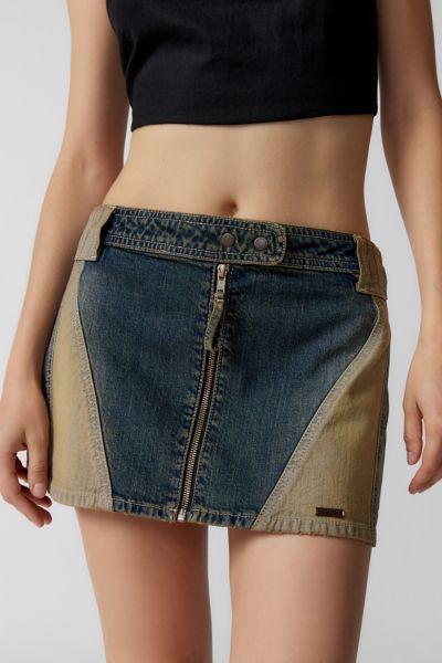 BDG Suki Racer Moto Denim Micro Mini Skirt Womens at Urban Outfitters Product Image