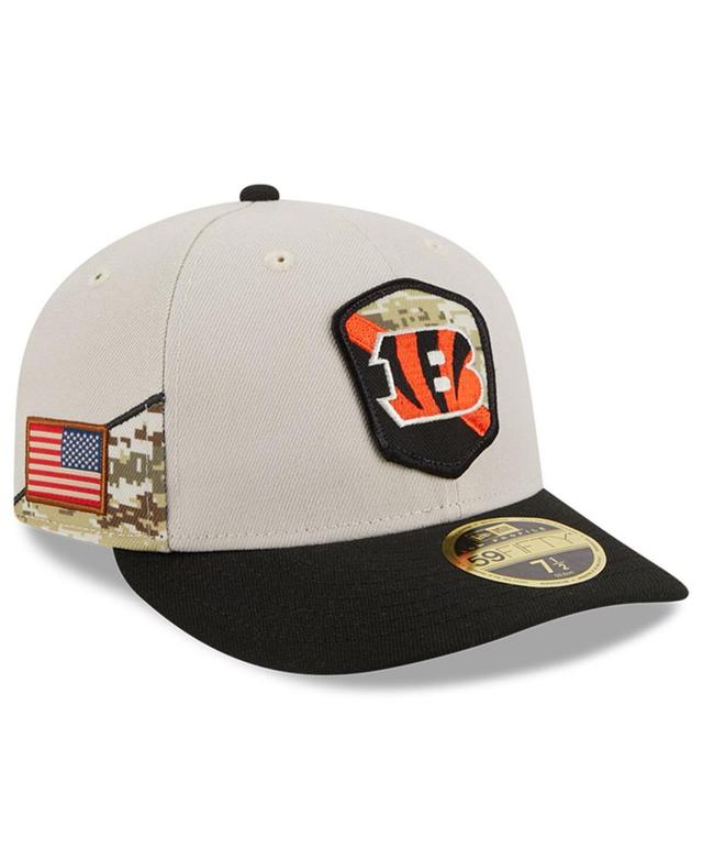 Mens New Era Stone/Black Cincinnati Bengals 2023 Salute To Service Low Profile 59FIFTY Fitted Hat Product Image