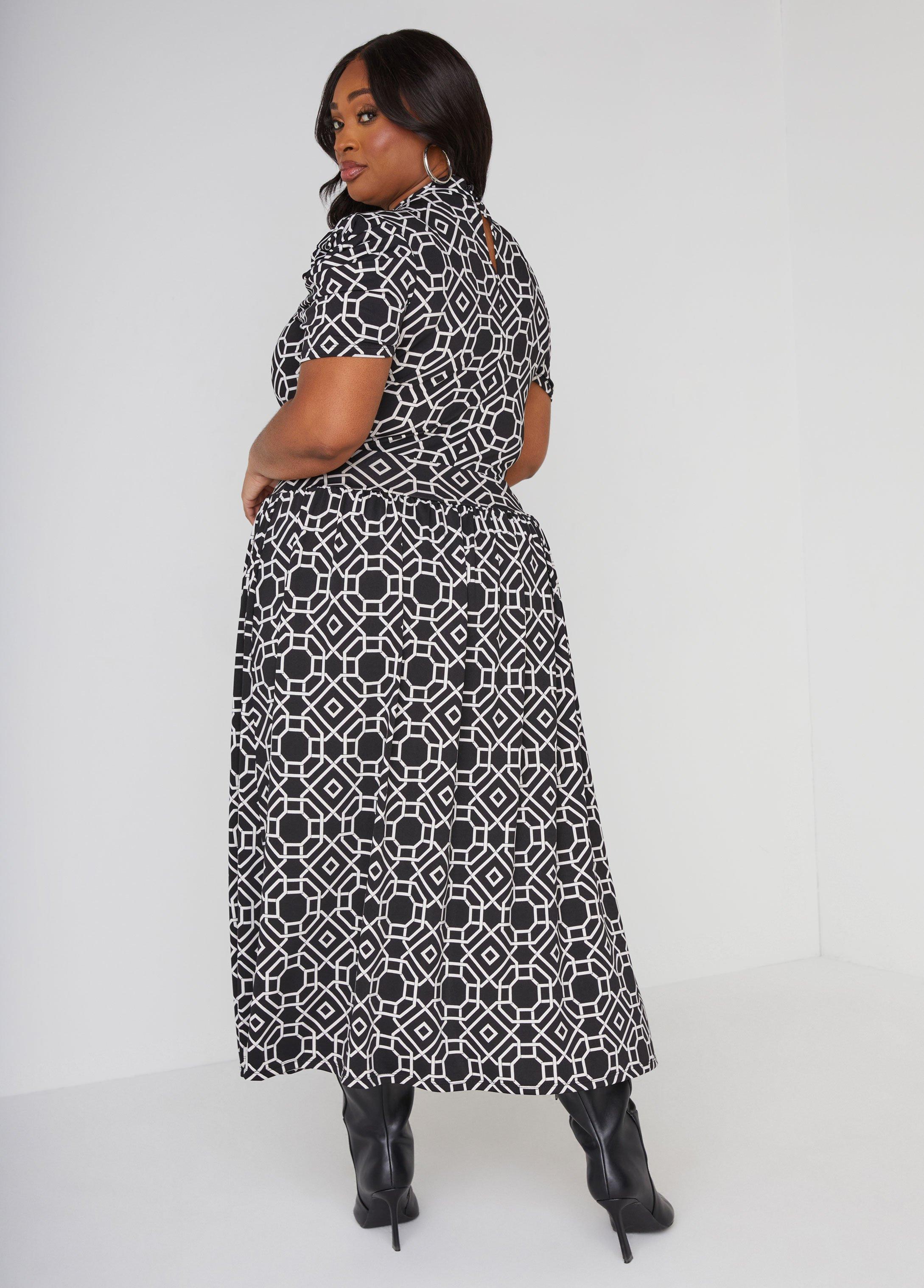 Plus Size Printed Split Front Duster Ashley Stewart Product Image