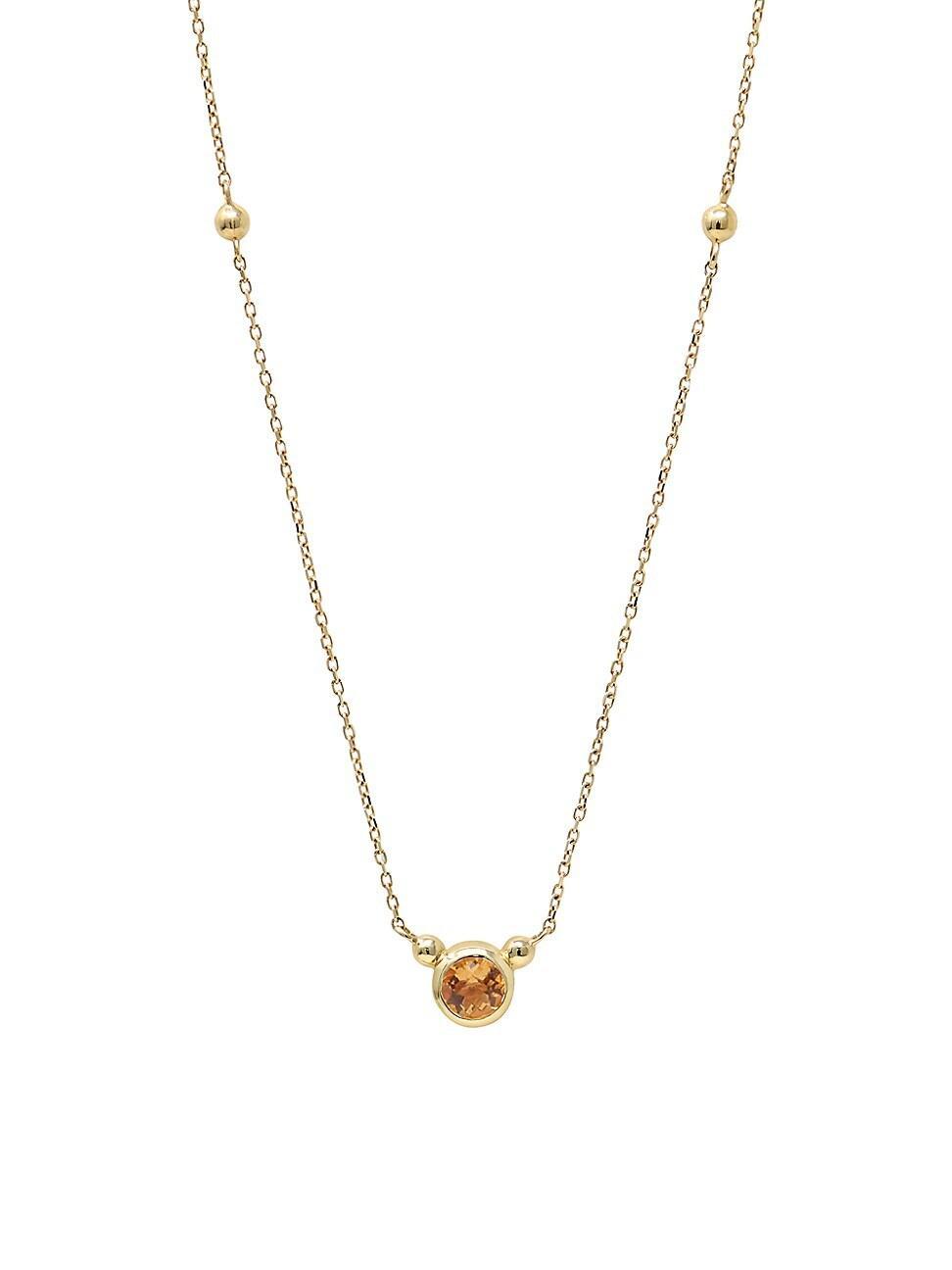 Womens Dew Drop 14K Yellow Gold & Birthstone Pendant Necklace Product Image