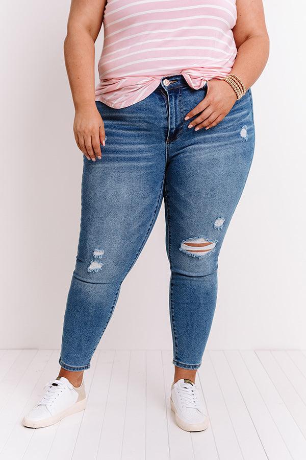 The Nina High Waist Distressed Skinny Curves Product Image