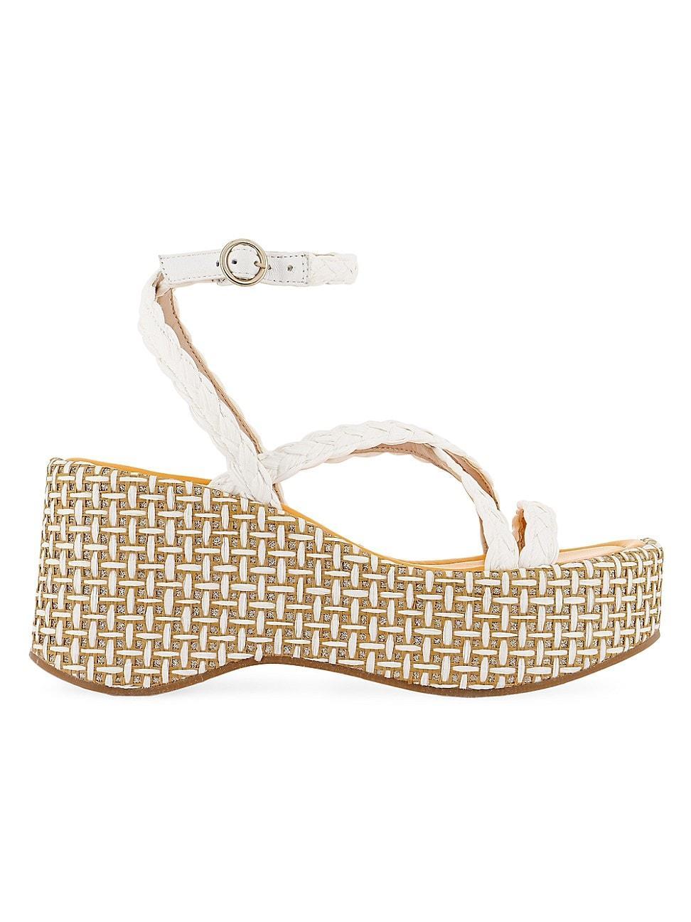 Miranda Flatform Raffia Sandals Product Image