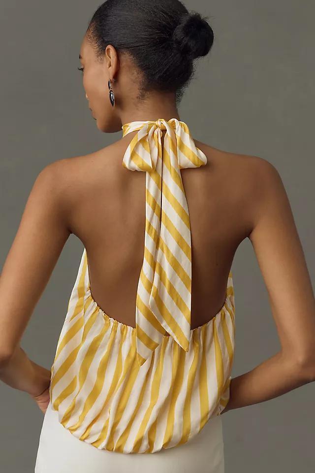 Maeve Halter Scarf Bubble-Hem Tank Product Image