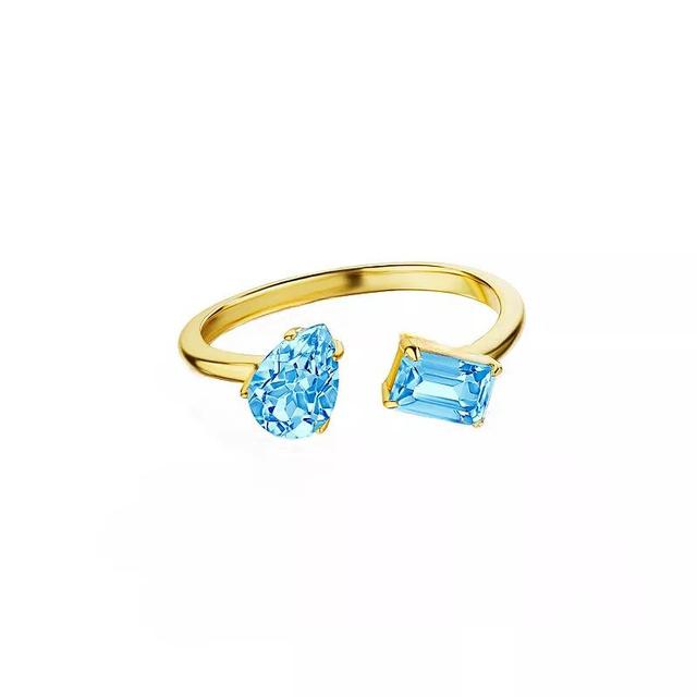 House of Frosted 14k Gold Over Silver Blue Topaz Meeting Ring, Womens Gold Tone Product Image