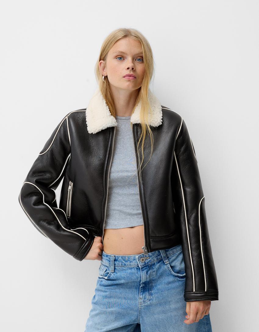 Faux leather double-sided jacket product image