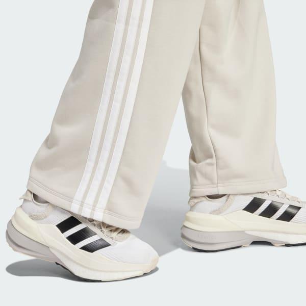 adidas Essentials 3-Stripes Open Hem French Terry Pants Black XL Womens Product Image