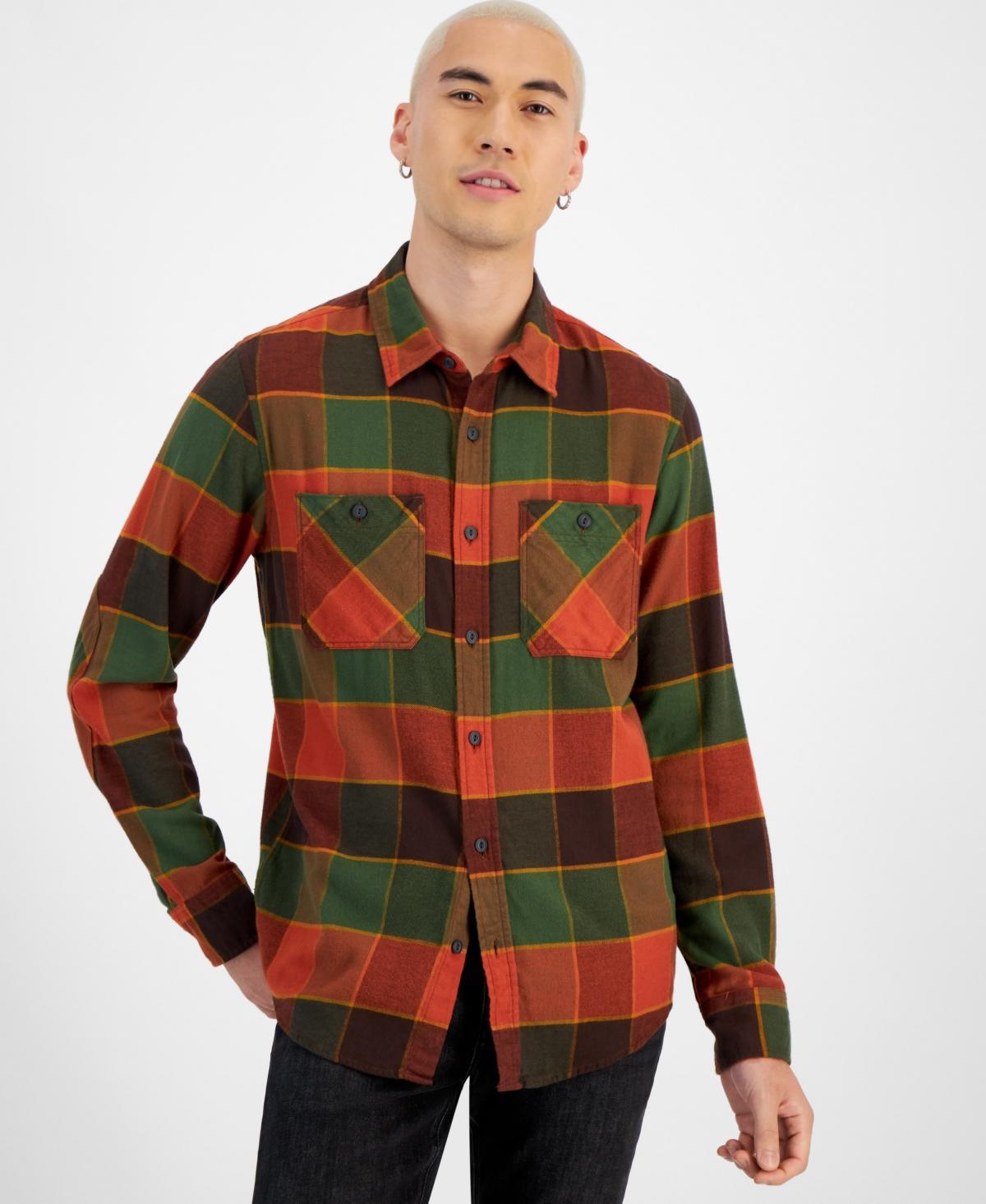 Sun + Stone Mens Emil Plaid Flannel Shirt, Created for Macys Product Image