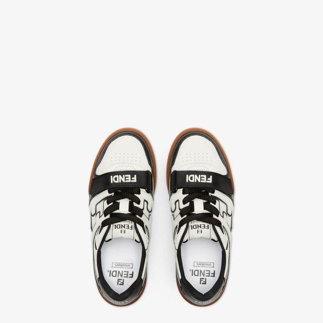 Fendi MatchBlack leather low-tops Product Image