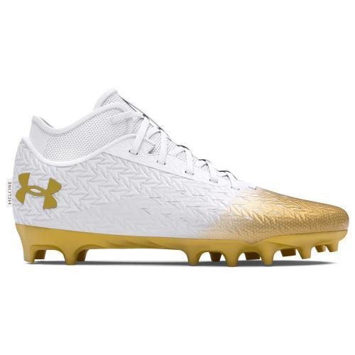 Under Armour Mens Under Armour Spotlight Clone 4.0 MC - Mens Football Shoes White/Metallic Silver/Metallic Silver Product Image