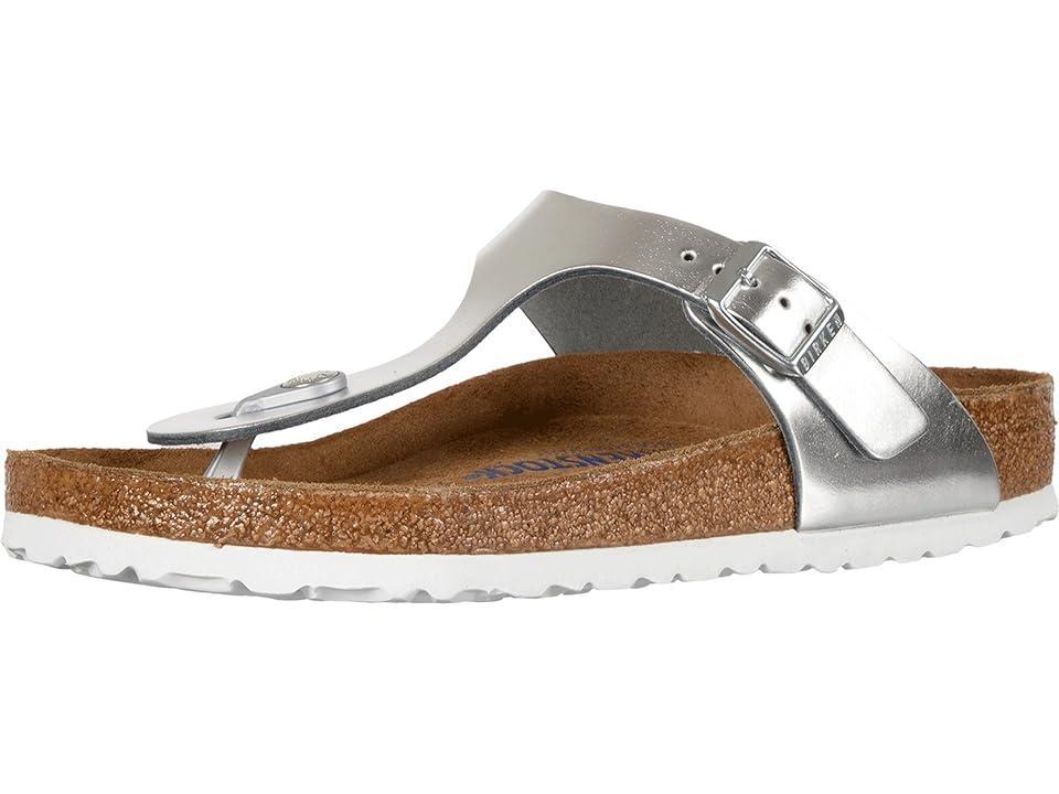 Birkenstock Gizeh Soft Footbed - Metallic Leather (Metallic Leather) Women's Shoes Product Image