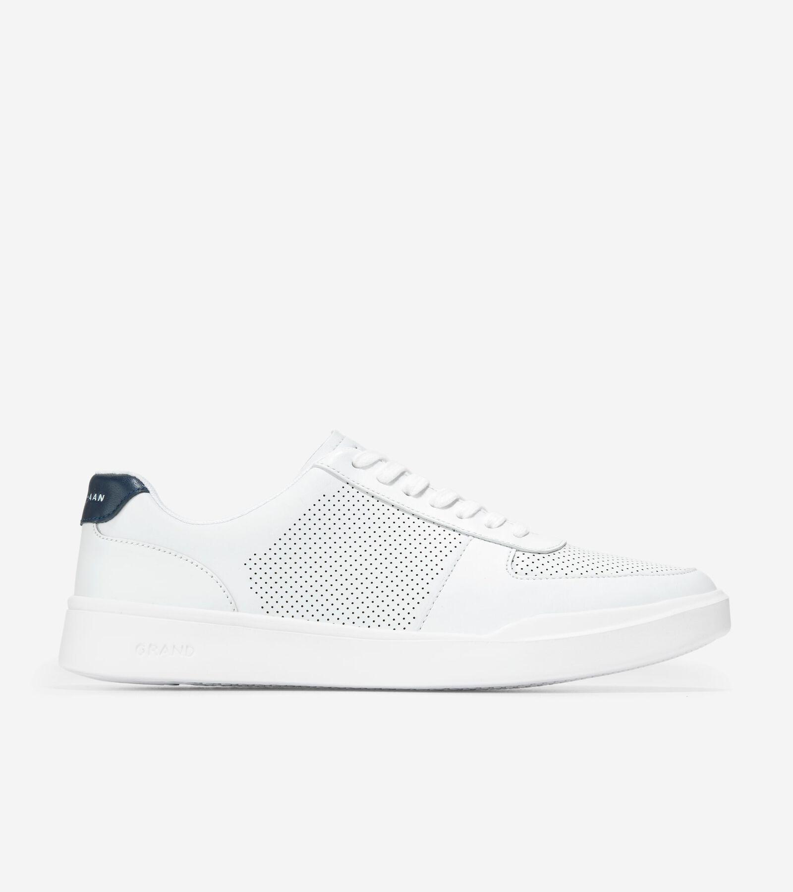 Cole Haan Grand Crosscourt Mens Leather Sneakers White Product Image