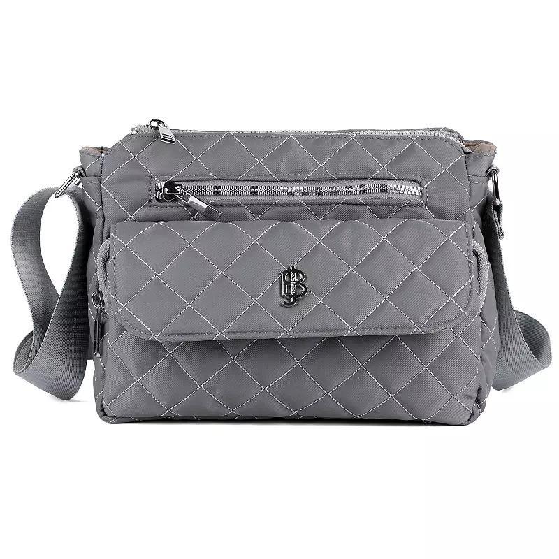 Womens Julia Buxton Nylon Quilted Organizer Crossbody Bag Product Image