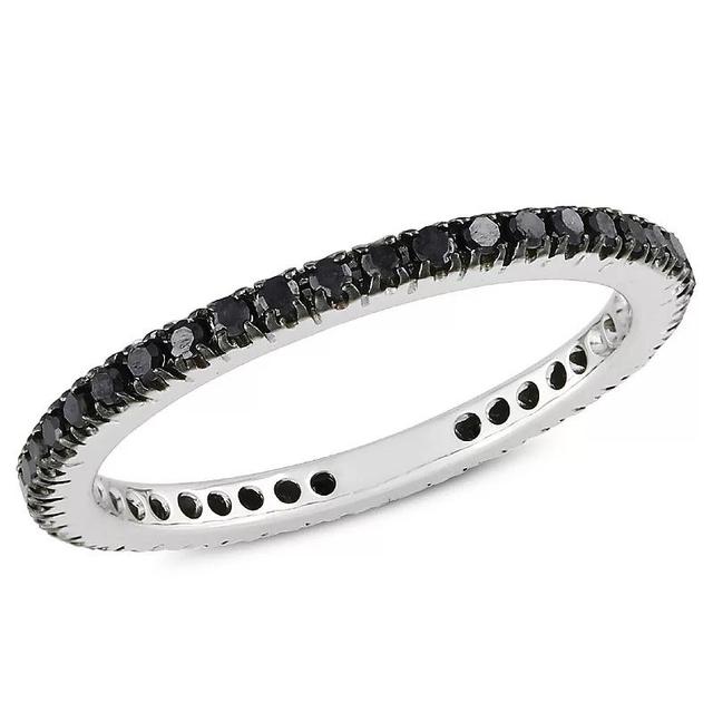 Stella Grace 14k White Gold 3/8 Carat T.W. Black Diamond Eternity Ring, Womens Product Image