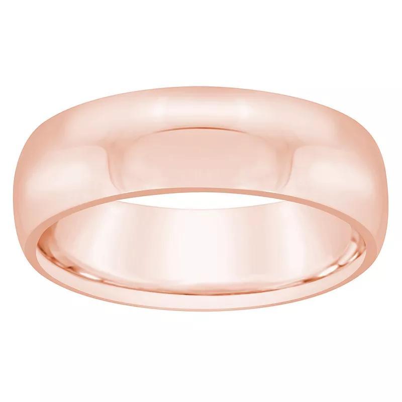 Alyson Layne Mens 6 mm Half Round Comfort Fit Wedding Band 14k Rose Gold Product Image