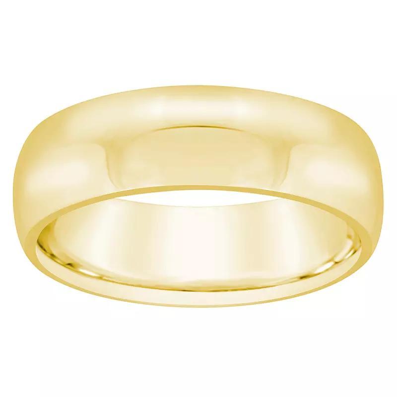 Alyson Layne Mens 6 mm Half Round Comfort Fit Wedding Band 18k Gold Product Image