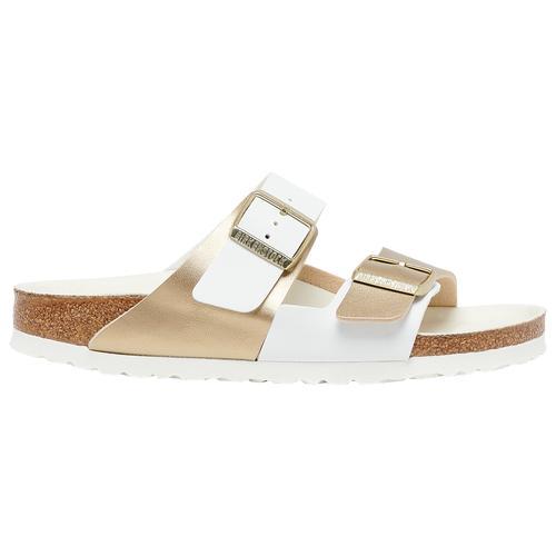 Birkenstock Womens Arizona Split - Shoes White/Gold Product Image